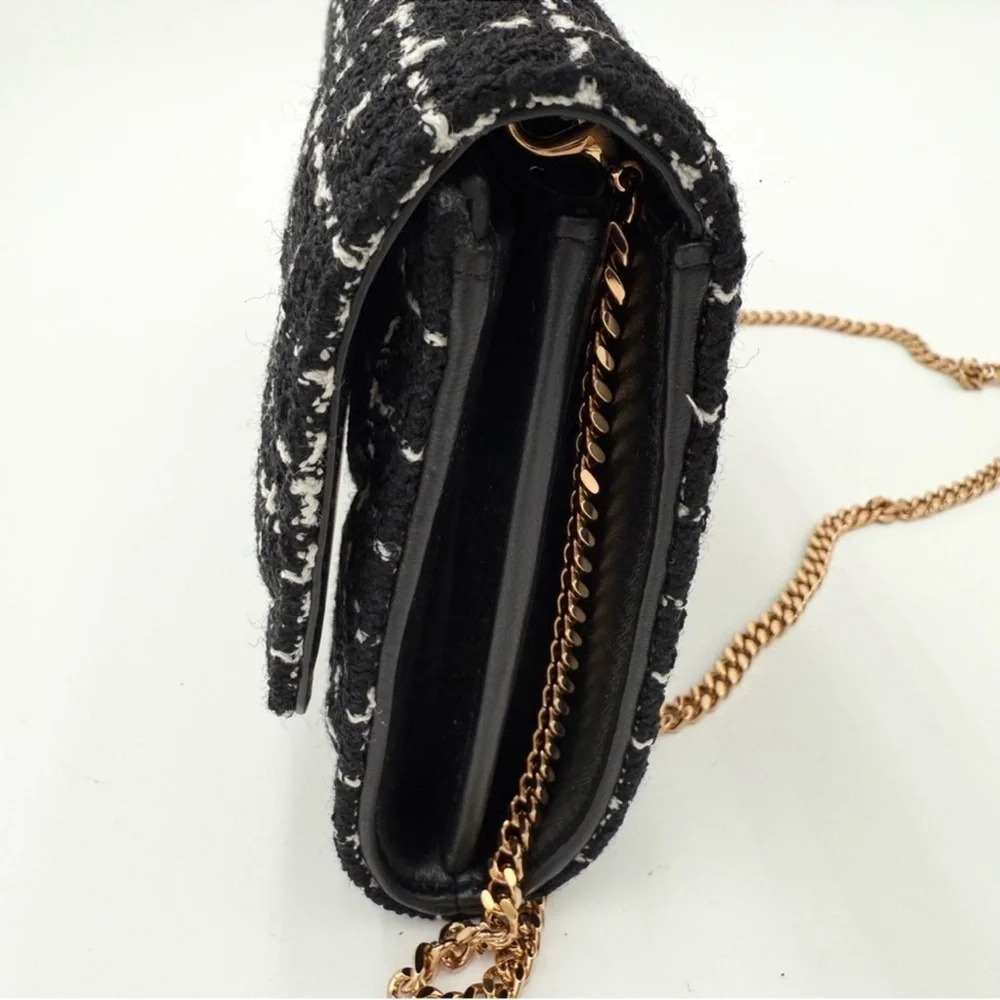 Versace Medusa Quilted Tweed Wallet/Crossbody with Lambskin Leather Interior NWT